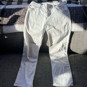 Hudson White crop low rise jeans